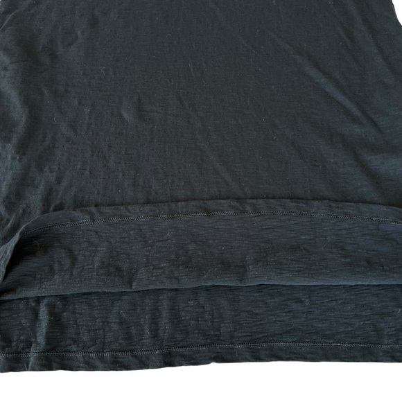 Chico’s Embroidered Lace Sleeve Black V-Neck Shift Dress Cotton Slub Pockets 12 - Picture 11 of 15